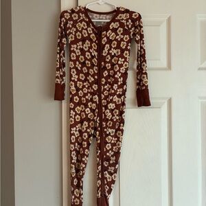 Little Sleepies Brown Floral Kids Footie